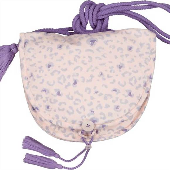 NEW LOUIS LOUISE girl's brigitte veil leopard bag in mauve - Picture 1 of 2